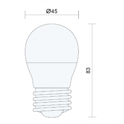Ściemnialna żarówka LED E27 G45 6W=50W biała ciepła