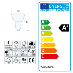 Żarówka LED 230V MILK GU10 7W biała ciepła ściemnialna ZS.048