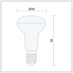 Żarówka SMD LED R50 E14 - mały gwint 5W=45W 410lm biała ciepła
