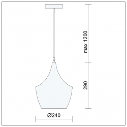 Skandynawska lampa wisząca 1xE27 czarno złota LW.159 BK