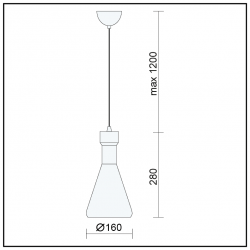 Nowoczesna lampa wisząca 1xE27 czarna LW.165 BK