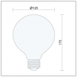 Żarówka LED FILAMENT E27 G125 8W AMBER biała ciepła