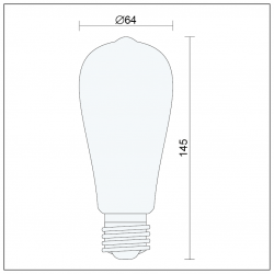 Żarówka LED FILAMENT E27 ST64 8W AMBER biała ciepła